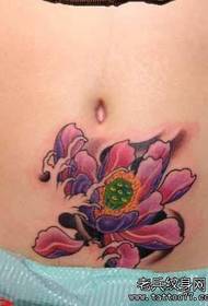 Tatuering showbild rekommenderar en magfärg lotus tatuering mönster 30454-en kvinnas buk europeiska och amerikanska sväljer bokstav tatuering mönster