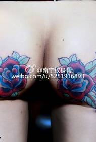 graceful sexy hip rose tattoo pattern