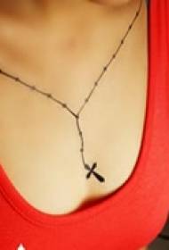 Neck front creative simulation necklace tattoo