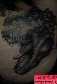 patrón de tatuaxe de cadeira: dinosauro de cadera Patrón de tatuaxe de tiranosauro