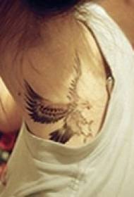 classic handsome flying eagle tattoo