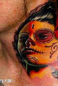 Neck Death Girl Tattoo Pattern