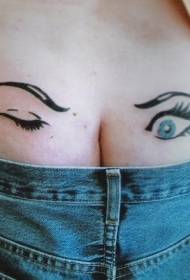 female hip personality Blinking tattoo pattern