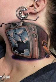 Neck TV Tattoo Pattern