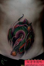 male belly color plate dragon tattoo pattern