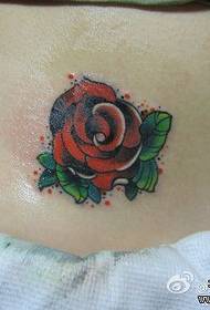 girl's abdomen small and beautiful new school rose tattoo pattern