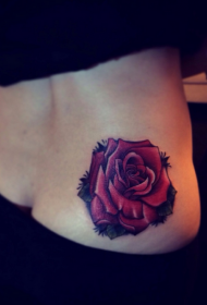 modèle de tatouage rose brillant beauté hanches