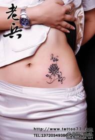 Pilvo tatuiruotės modelis: grožio pilvo „Totem Lotus“ tatuiruotės modelis