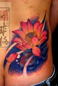 waist and hip lotus tattoo pattern