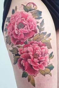 only the West son Zhongfang only peony peony flower tattoo