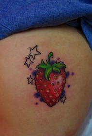 girls hips strawberry tattoo picture