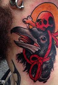 Neck Raven tattoo pattern