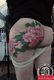 good-looking colored peony tattoo pattern