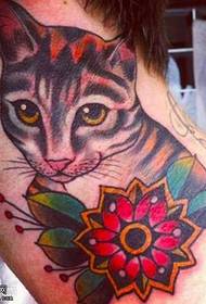 Neck Cat Tattoo Pattern  32396-Neck Raven Owl Tattoo Pattern