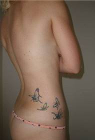 dekle boki lep trend barva metulj tatoo vzorec slika