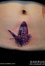 belly tattoo pattern: a beauty belly color butterfly tattoo pattern