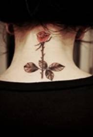 Neck Art Rose Tattoo