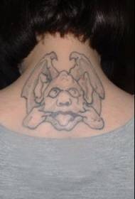 hals Grå gargoyle grimas tatoveringsmønster