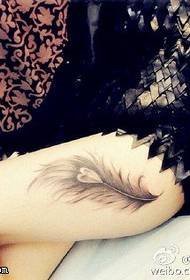 Knopen prachtich feather tattoo patroan