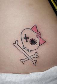 girl buttocks cute totem skull tattoo pattern picture