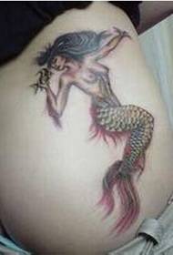 fianchi di bellezza di moda non mainstream bella figura tatuaggio sirena