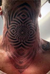 male neck black hypnosis totem tattoo pattern