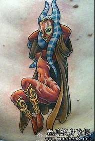 Patró de tatuatge abdominal: color de l’abdomen patró de tatuatge de dimonis europeu i americà