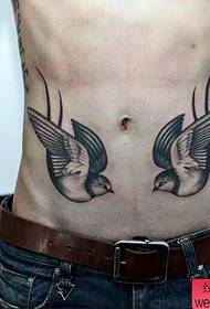 I-abdominal Shuangfeiyan tattoo isebenza