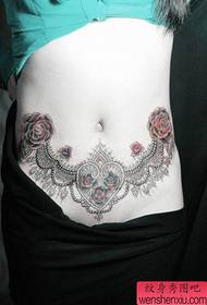 beauty belly popular pop lace tattoo pattern