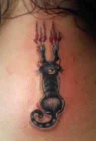 krk kočka poškrábání kůže tetování vzor