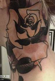 neck rose tattoo pattern