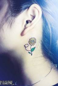 neck sunflower day tattoo pattern