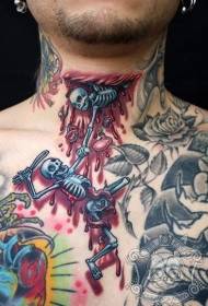boja vrata krvavi crtani uzorak tetovaža