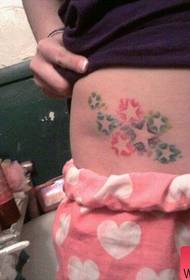 girls belly small popular five-pointed star tattoo pattern