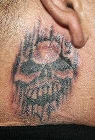 ear root evilskull tattoo pattern
