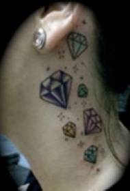 Colorful Fine Diamond Tattoo