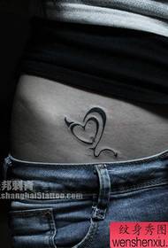 a girl's abdomen beautiful totem love tattoo pattern