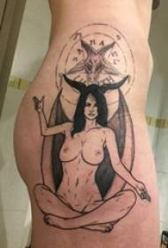 hip tattoo girl hip black devil tattoo picture