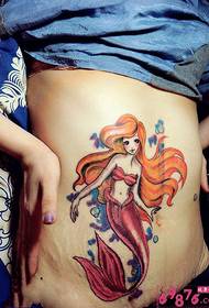 personality fashion belly sexy little mermaid tattoo picture