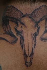 Neck Ram Skull Tattoo Pattern