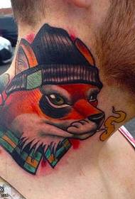 smirking fox tattoo pattern