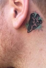 behind the ear cartoon Colored arrow tattoo pattern