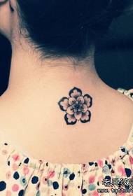 girls neck beautiful Small cherry blossom tattoo pattern