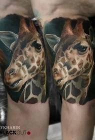 shoulder realism Styled colorful giraffe tattoo