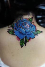 Two on the neck are different Flower tattoo pattern