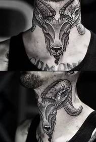 horror neck tattoo