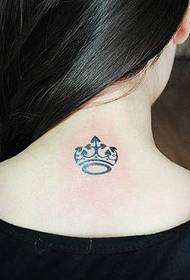 Girl Neck Totem Crown Tattoo Pattern