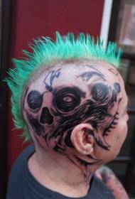 masculum exemplar caput skull tattoo