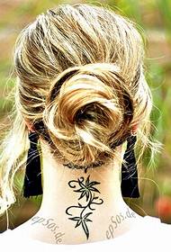 pretty MM neck beautiful flower vine tattoo picture