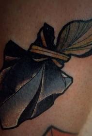 gorgeous good-looking arrow with small leaf tattoo pattern